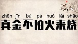 真金不怕火炼的意思 真金不怕火炼是什么意思拼音近义词反义词